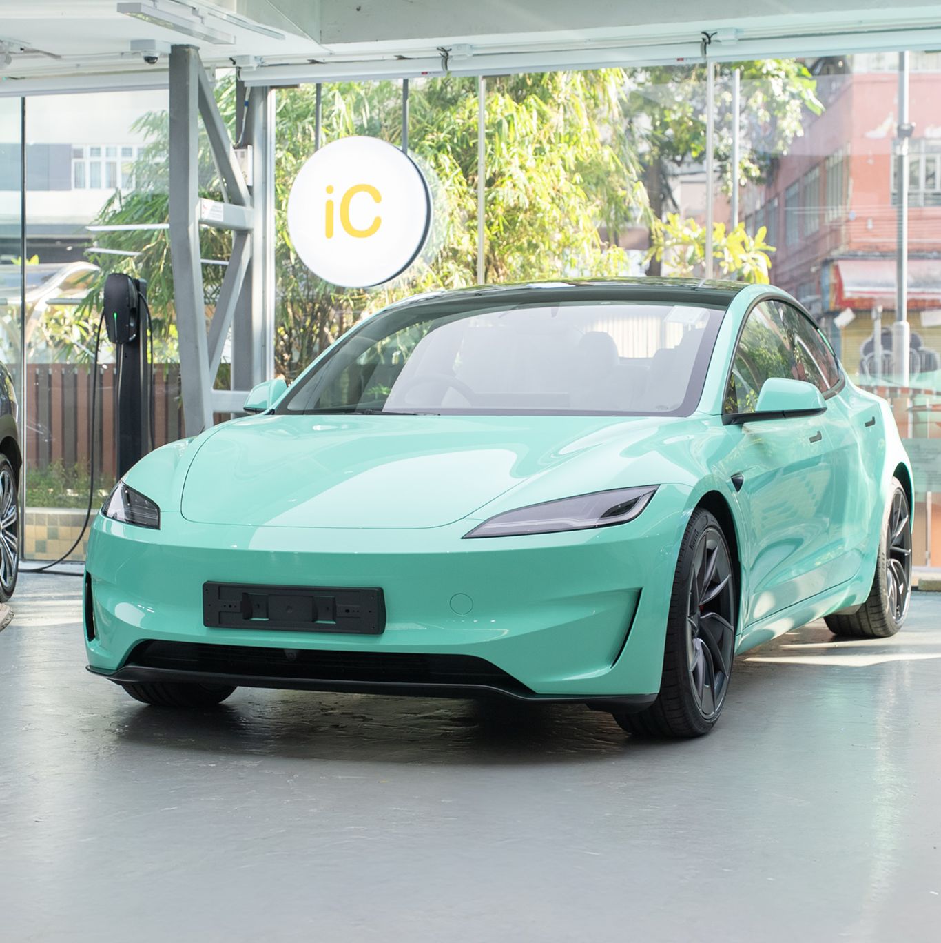 Mint Green Tesla Model 3