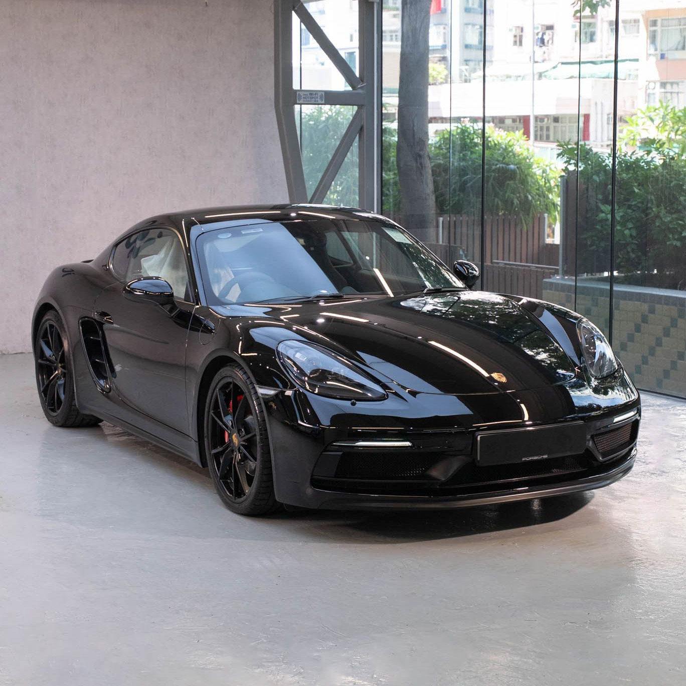 Solid Black Porsche 718 Cayman GTS